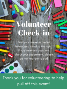 Volunteer check-in